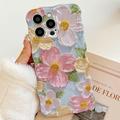 iPhone 15 Pro Max TPU-Hülle mit gewelltem Rand und Ölgemälde-Motiv - Blumen