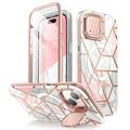 iPhone 15 Supcase Cosmo Mag Hybrid-Tasche - Rosa Marmor