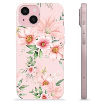 iPhone 15 TPU Hülle - Aquarell Blumen