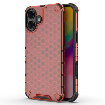 iPhone 16 Honeycomb Armored Hybrid Hülle - Rot