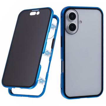 iPhone 16 Magnetisches Hülle mit Panzerglas - 9H - Privat - Blau