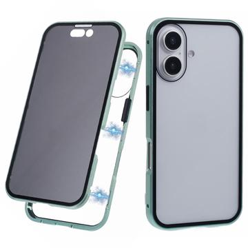 iPhone 16 Magnetisches Hülle mit Panzerglas - 9H - Privat - Grün