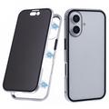 iPhone 16 Magnetisches Hülle mit Panzerglas - 9H - Privat - Silber