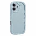 iPhone 16 Plus Candy Color Wavy TPU Hülle - Baby Blau