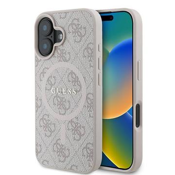 iPhone 16 Plus Guess 4G Farbigen Ring Hülle - MagSafe kompatibel - Rosa