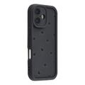 iPhone 16 Plus Herz-Muster stoßfest TPU Hülle mit erhöhten Kanten - schwarz