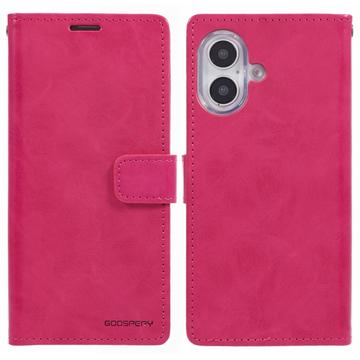 iPhone 16 Plus Mercury Goospery Blue Moon Wallet Hülle - Hot Pink