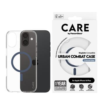 iPhone 16 Plus PanzerGlass Care Transparent Urban Combat Case - MagSafe-kompatibel - Blau