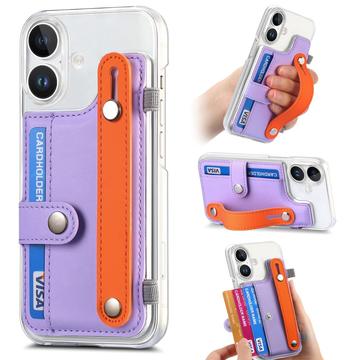 iPhone 16 Plus Kunststoffhülle CY1 - Kartensteckplatz, Armband, Ständer - Lila