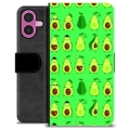 iPhone 16 Plus Premium Schutzhülle mit Geldbörse - Avocado Muster
