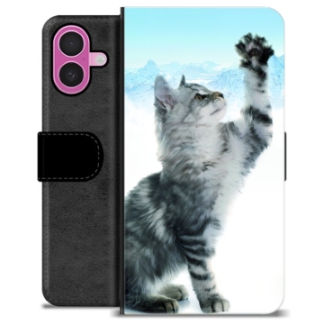 iPhone 16 Plus Premium Schutzhülle mit Geldbörse - Katze