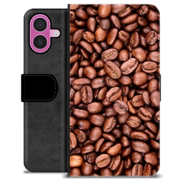 iPhone 16 Plus Premium Schutzhülle mit Geldbörse - Kaffeebohnen