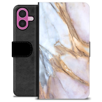 iPhone 16 Plus Premium Schutzhülle mit Geldbörse - Eleganter Marmor