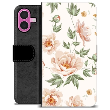 iPhone 16 Plus Premium Schutzhülle mit Geldbörse - Blumen