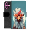 iPhone 16 Plus Premium Schutzhülle mit Geldbörse - Huhn