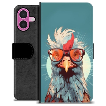 iPhone 16 Plus Premium Schutzhülle mit Geldbörse - Huhn
