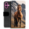 iPhone 16 Plus Premium Schutzhülle mit Geldbörse - Pferd
