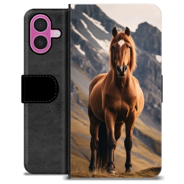 iPhone 16 Plus Premium Schutzhülle mit Geldbörse - Pferd
