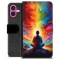 iPhone 16 Plus Premium Schutzhülle mit Geldbörse - Meditation