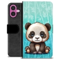 iPhone 16 Plus Premium Schutzhülle mit Geldbörse - Panda