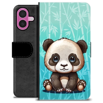 iPhone 16 Plus Premium Schutzhülle mit Geldbörse - Panda