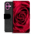 iPhone 16 Plus Premium Schutzhülle mit Geldbörse - Rose