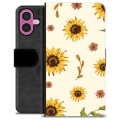 iPhone 16 Plus Premium Schutzhülle mit Geldbörse - Sonnenblume