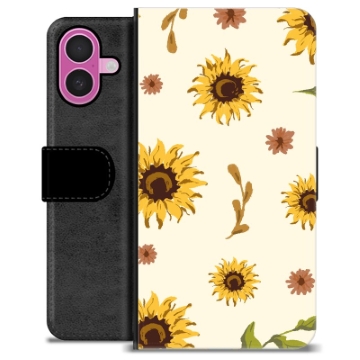 iPhone 16 Plus Premium Schutzhülle mit Geldbörse - Sonnenblume