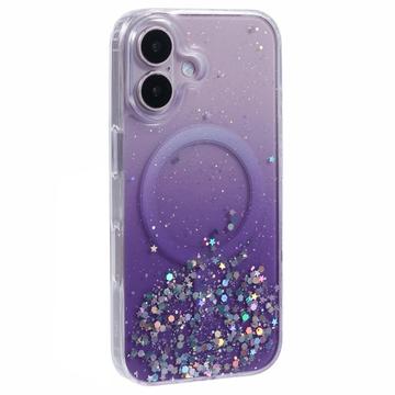 iPhone 16 Plus Sparkle Glow MagSafe Hülle - Lila