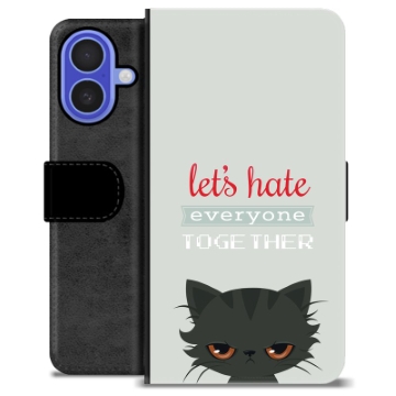 iPhone 16 Premium Schutzhülle mit Geldbörse - Böse Katze