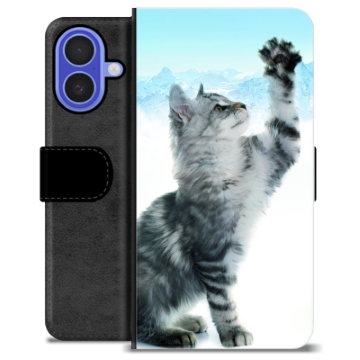 iPhone 16 Premium Schutzhülle mit Geldbörse - Katze
