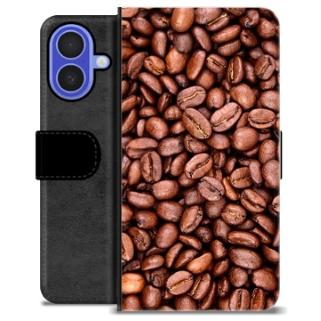iPhone 16 Premium Schutzhülle mit Geldbörse - Kaffeebohnen