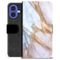 iPhone 16 Premium Schutzhülle mit Geldbörse - Eleganter Marmor