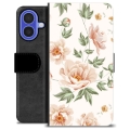 iPhone 16 Premium Schutzhülle mit Geldbörse - Blumen