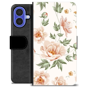 iPhone 16 Premium Schutzhülle mit Geldbörse - Blumen