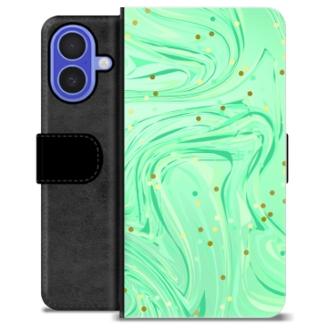 iPhone 16 Premium Schutzhülle mit Geldbörse - Grüne Minze