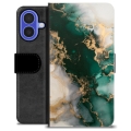 iPhone 16 Premium Schutzhülle mit Geldbörse - Jade Marmor