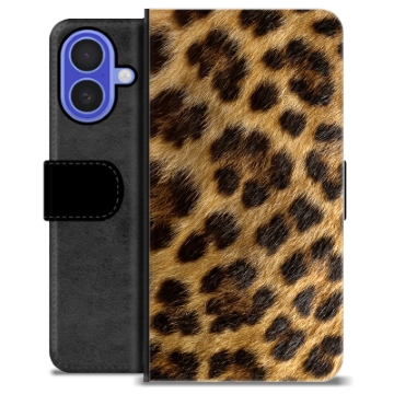 iPhone 16 Premium Schutzhülle mit Geldbörse - Leopard