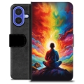 iPhone 16 Premium Schutzhülle mit Geldbörse - Meditation