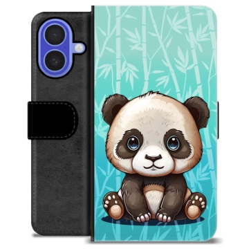 iPhone 16 Premium Schutzhülle mit Geldbörse - Panda