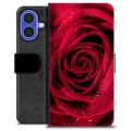 iPhone 16 Premium Schutzhülle mit Geldbörse - Rose