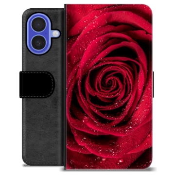 iPhone 16 Premium Schutzhülle mit Geldbörse - Rose