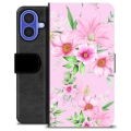 iPhone 16 Premium Schutzhülle mit Geldbörse - Aquarell Blumen