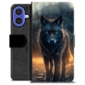 iPhone 16 Premium Schutzhülle mit Geldbörse - Wolf