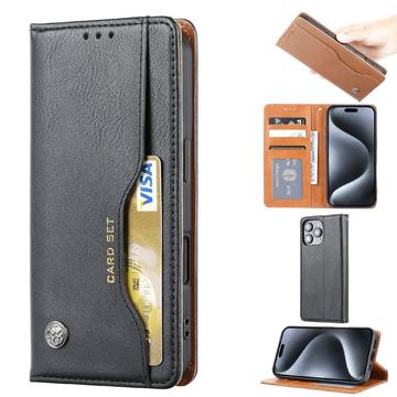 iPhone 16 Pro Kartenset Wallet Hülle - Schwarz