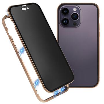 iPhone 16 Pro Magnetisches Cover mit Panzerglas - 9H - Privat - Gold