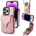 iPhone 16 Pro Max Alles-in-einem-Hülle mit Brieftasche und Armband - Roségold