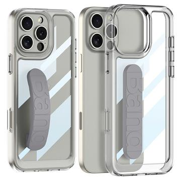 iPhone 16 Pro Max Durchsichtig Hülle mit Silikon-Handschlaufe - Grau