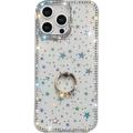 iPhone 16 Pro Max CrystalGlow Hybrid Hülle mit Ringhalterung - Sterne / Durchsichtig