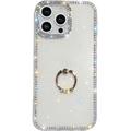 iPhone 16 Pro Max CrystalGlow Hybrid Hülle mit Ringhalterung - Weiß